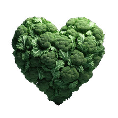 Broccoli Embrace: Romantic Heart Forms on Clear Backdrop, GENERATIVE AI