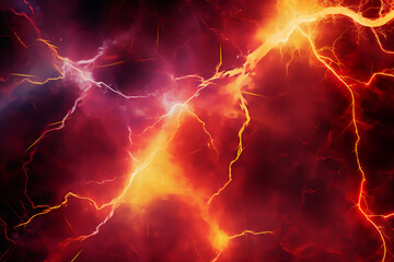 Bright abstract lightning in the sky. Colorful flash of explosion in futuristic outer space.