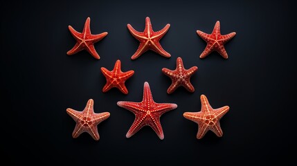 Fototapeta na wymiar starfish on a black background.