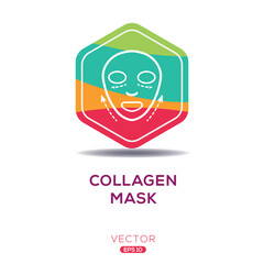 Obraz premium Creative (Collagen mask) Icon ,Vector sign.