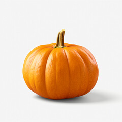 Orange pumpkin isolated on white background. Side view. AI Generation