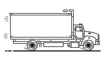Box Cargo Truck Clipart EPS

