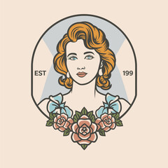 girl with a bouquet of roses _ girl with a bouquet of flowers _ girl t-shirt design _ vector illustration _ artwork