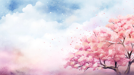 Watercolor Springtime Background Image, Backdrop Art For Spring Presentation, Minimalist Simple Background Watercolor Painting