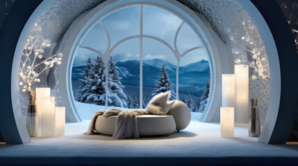 Award-Winning Interior Design: Igloo Window with Snowy