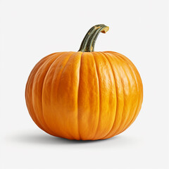 Orange pumpkin isolated on white background. Side view. AI Generation