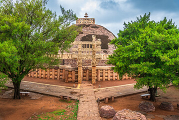 Sanchi Stupa is one of the oldest stone structures in Buddhist complex, famous for its Great Stupa on a hilltop at Sanchi Town in Raisen District of the State of Madhya Pradesh, India