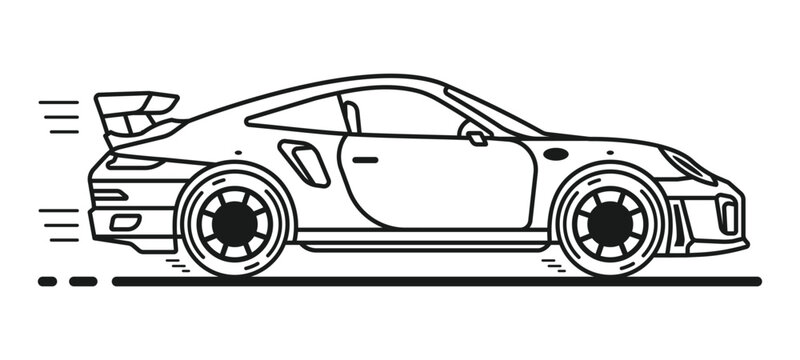 Sports Racing Car Clipart Vector EPS
