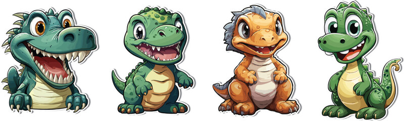 T-Rex Iconic Art - Cute Cartoon Sticker. Join the jamboree with our iconic T-Rex art. A cute cartoon sticker that adds a touch of Jurassic charm to your creative projects. ©  IsolateArts