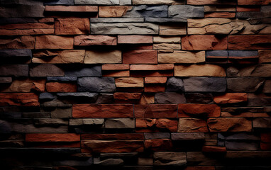 Irregular Blue And Yellow Bricks On The Wall Background
