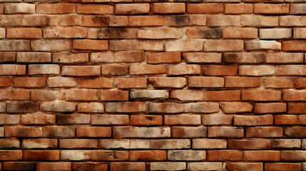 A brick wall with a dark brown and orange color