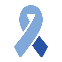 Cancer Ribbon Glyph Blue Icon