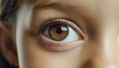 Close up shot of brown child eyes