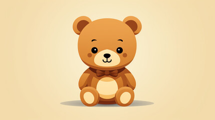 Fototapeta premium Teddy bear vector illustration on a plain background 