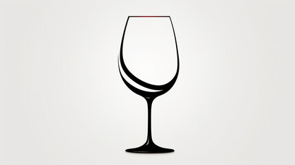 Empty wine glass silhouette icon isolated on a white background 