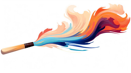 A colorful feather duster art on a white background 