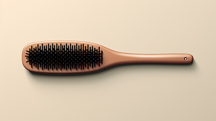 Brown colored hairbrush isolated on a white background
