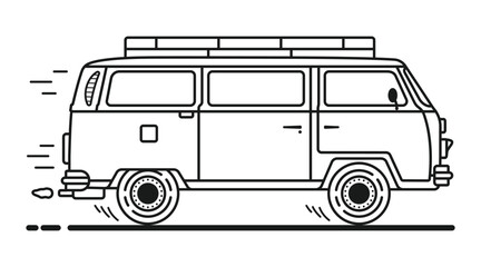 Vintage Camper Van Clipart Vector EPS
