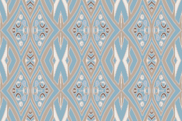 Obraz premium Ikat paisley embroidery on the fabric in Indonesia and other Asian countries.geometric ethnic oriental seamless pattern.Aztec style. illustration.design for texture,fabric,clothing,wrapping,carpet.