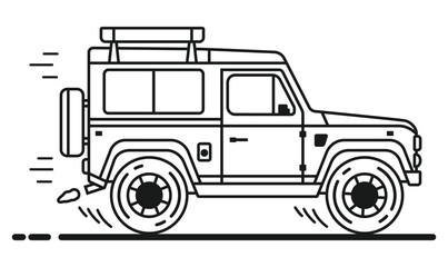 Army Vehicle Vector Outline EPS
