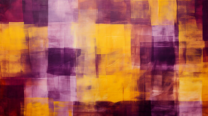 Abstract painting of purple and yellow paint