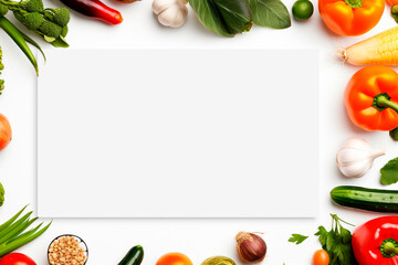 Package with vegetables isolate on a white background. Generative AI,