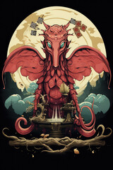Eternal Harmony: A Retro Asian Style Art Poster Melding Vintage Eastern Aesthetics with Modern Generative Creativity, Crafted by Generative AI