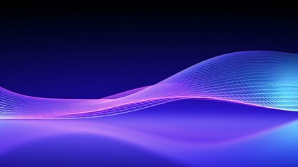 Ethereal Neon Waves Flowing Across a Deep Blue Digital Artistic Landscape