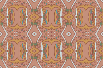 Ikat paisley embroidery on the fabric in Indonesia and other Asian countries.geometric ethnic oriental seamless pattern.Aztec style. illustration.design for texture,fabric,clothing,wrapping,carpet.