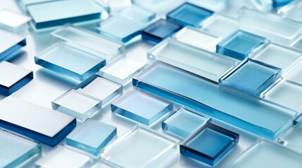 Serene Ocean of Glass Tiles Reflects Varied Shades of Serenity and Peaceful Depths