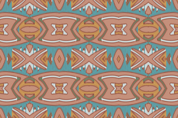 Ikat paisley embroidery on the fabric in Indonesia and other Asian countries.geometric ethnic oriental seamless pattern.Aztec style. illustration.design for texture,fabric,clothing,wrapping,carpet.