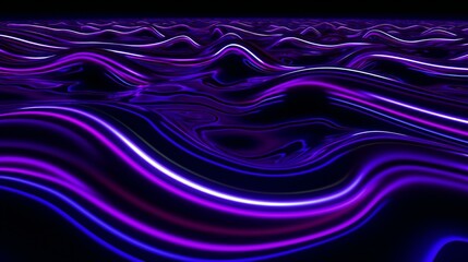 Obraz premium Swirling Neon Waves in a Hypnotic Dance of Electric Midnight Hues