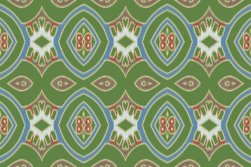 Ikat paisley embroidery on the fabric in Indonesia and other Asian countries.geometric ethnic oriental seamless pattern.Aztec style. illustration.design for texture,fabric,clothing,wrapping,carpet.