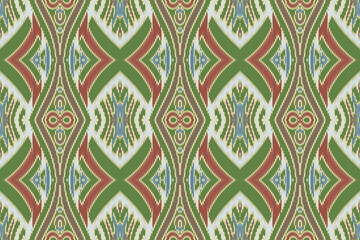 Ikat paisley embroidery on the fabric in Indonesia and other Asian countries.geometric ethnic oriental seamless pattern.Aztec style. illustration.design for texture,fabric,clothing,wrapping,carpet.