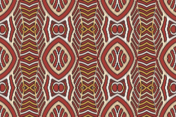 Ikat paisley embroidery on the fabric in Indonesia and other Asian countries.geometric ethnic oriental seamless pattern.Aztec style. illustration.design for texture,fabric,clothing,wrapping,carpet.