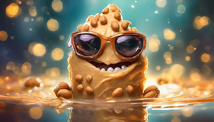 Fotobehang Peanut butter monster swimming in peanut butter - Ultimate peanut butter lover  © Mike Workman