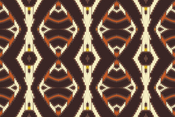 Ikat Paisley Embroidery on the Fabric in Indonesia,india and Asian countries.geometric Ethnic Oriental Seamless pattern.aztec Style. illustration.design for Texture,fabric,clothing,wrapping,carpet.