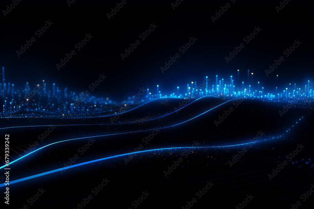 Poster abstract business futuristic background with glowing lines. data technology