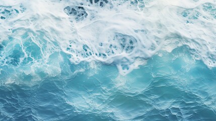 background sea with foam top view.
