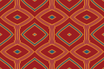 Ikat Paisley Embroidery on the Fabric in Indonesia,india and Asian countries.geometric Ethnic Oriental Seamless pattern.aztec Style. illustration.design for Texture,fabric,clothing,wrapping,carpet.