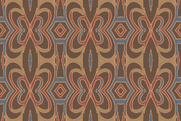 Ikat Paisley Embroidery on the Fabric in Indonesia,india and Asian countries.geometric Ethnic Oriental Seamless pattern.aztec Style. illustration.design for Texture,fabric,clothing,wrapping,carpet.