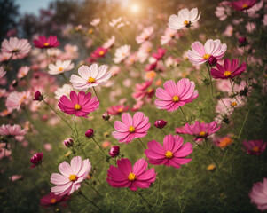 Fototapeta premium pink flowers in the garden
