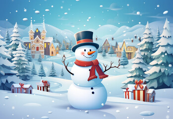 Fototapeta premium snowman generating by AI technology