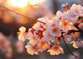 Rollo Cherry blossom sakura background © Евгений Кобзев