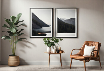 Photo of paintings hanging on a white wall.