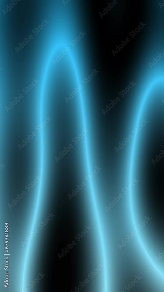 Poster abstract dynamic blue background. glowing lines moving on black. animated vertical video.