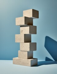 Building a Strong Foundation: Concrete Stacks Cast Impressive Shadows