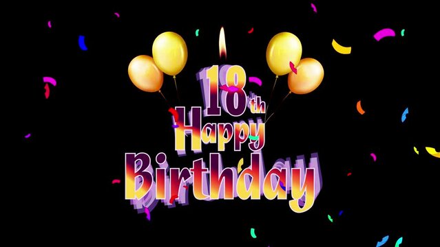 Happy Birthday 18th Celebration Colorfull Fireworks Logo Design Videos