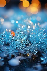 Fototapeta na wymiar color photo of snowflakes a mesmerizing closeup cap AI generated illustration