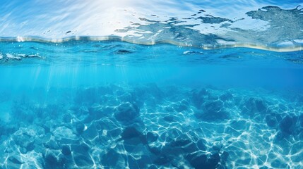 clean blue water surface, a reflection of nature's purity.